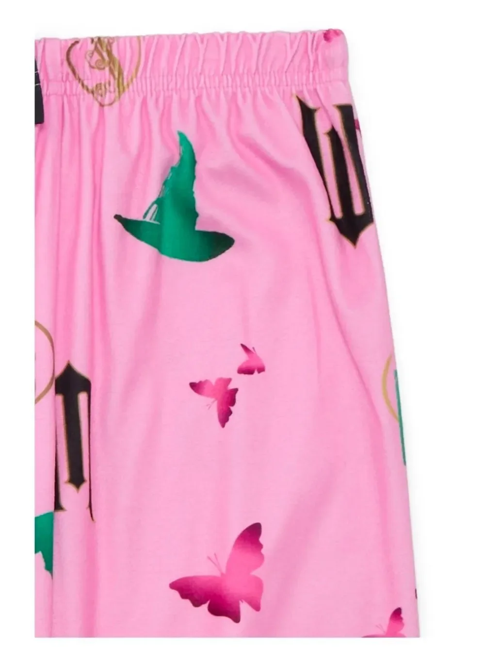 Wicked Girls Pajamas Set Shirt Pants Movie Elphaba Glinda Pink Green, NEW